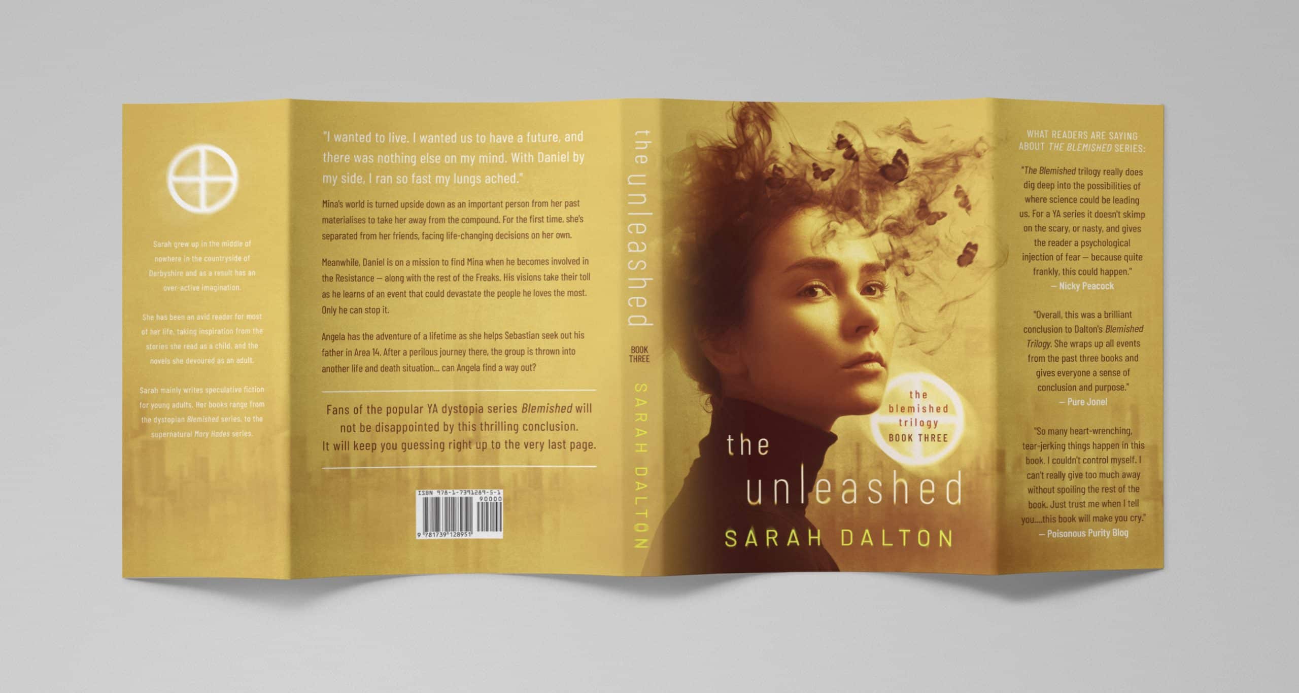 Dust jacket for books - an example layout for a series of 3 books