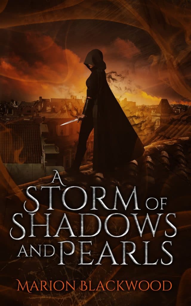Fantasy book cover design - A Storm of Shadows and Pearls